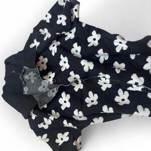 Floral Black and White Button-Up Shirt